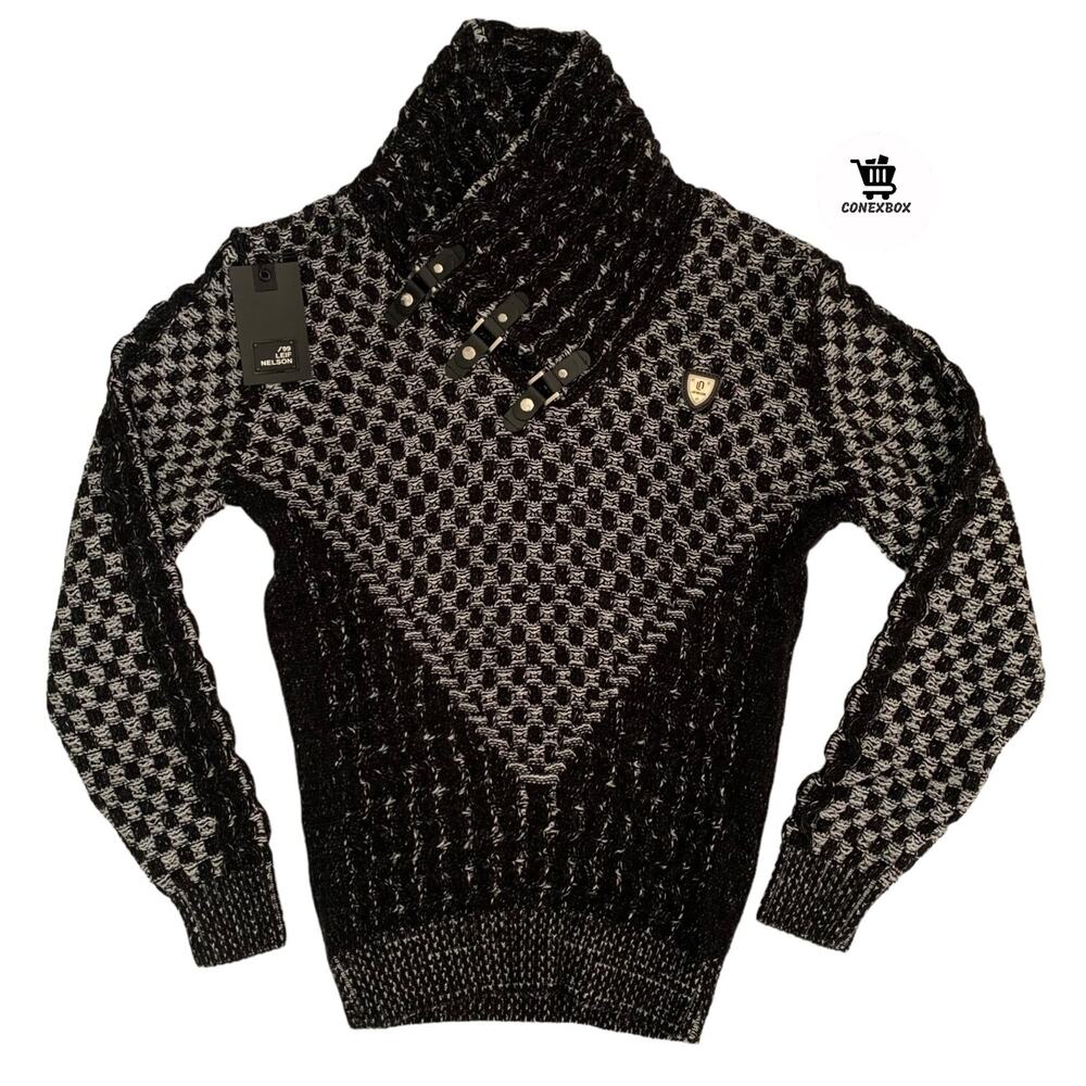 Leif Nelson Mens Size 3XL Knitted Slim Fit Ecru Adult Pullover Sweater Brand New